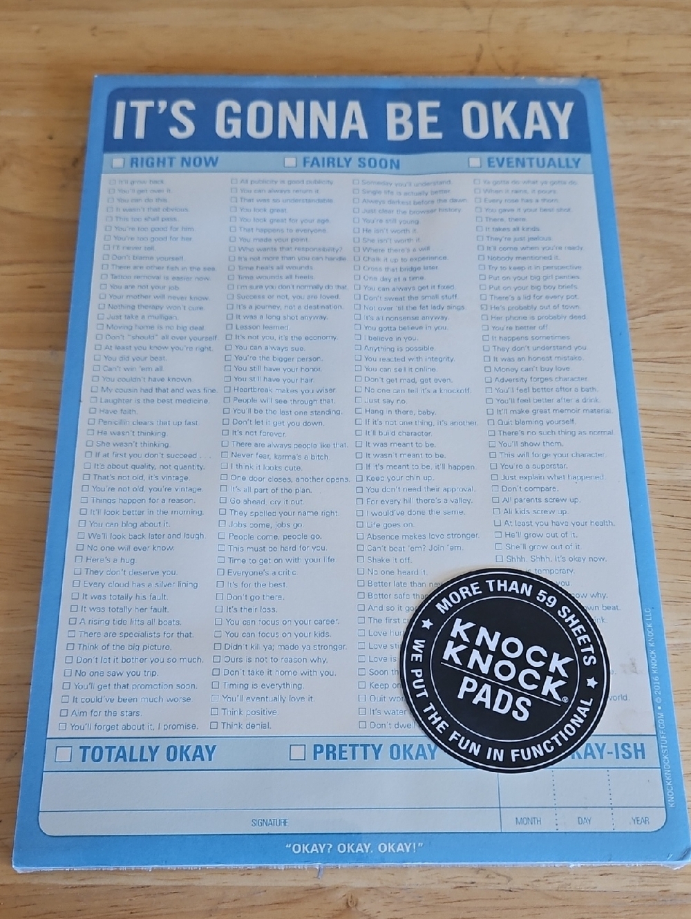 It's Gonna Be Okay Notepad Paper  - NEW